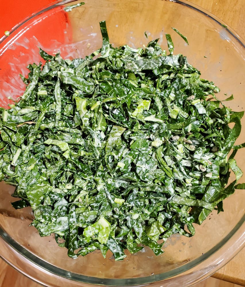 Cauliflower leaves used as salad greens