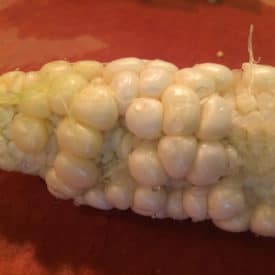 Shriveled corn kernels