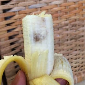 Banana with brown bruise