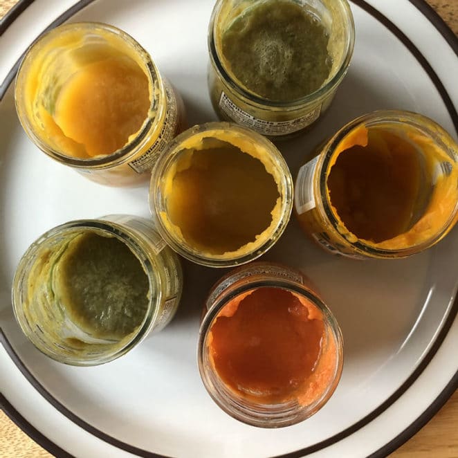 Half empty jars of baby food can used in adult food