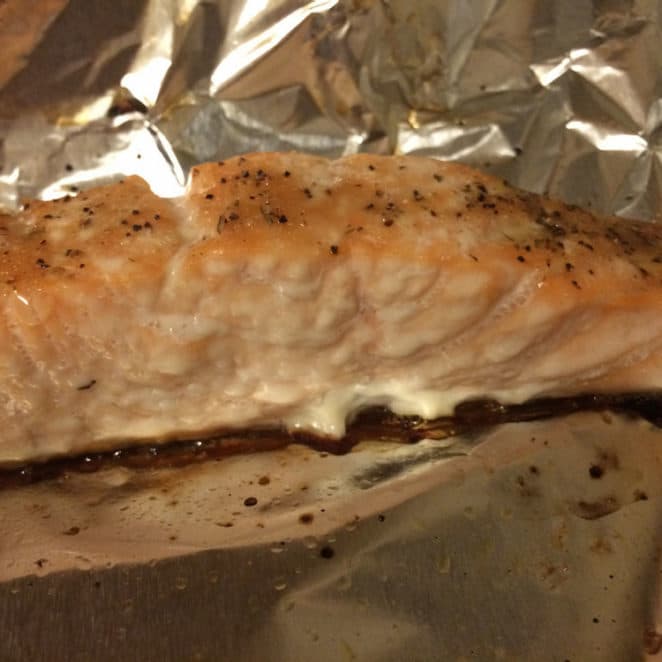 Salmon with white stuff