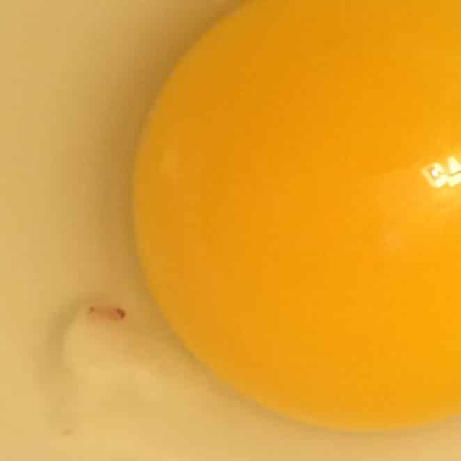 You can eat eggs that have brown specks in the egg white.