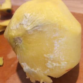 A mango with white stuff under the peel is still OK to eat, but may not taste as good.