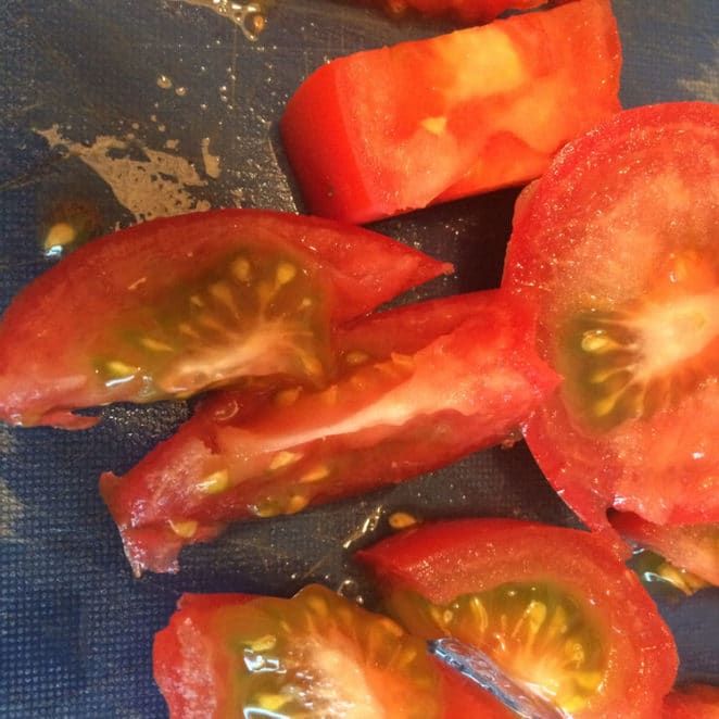 It's OK to eat tomatoes like these that are greenish on the inside