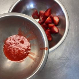 strawberries and strawberry top sauce