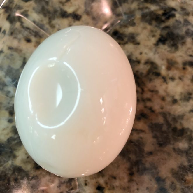 Hard boiled egg with air pocket