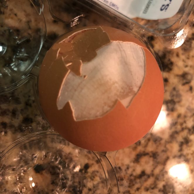 Rotten egg? What's up with this huge, weird-looking yolk?