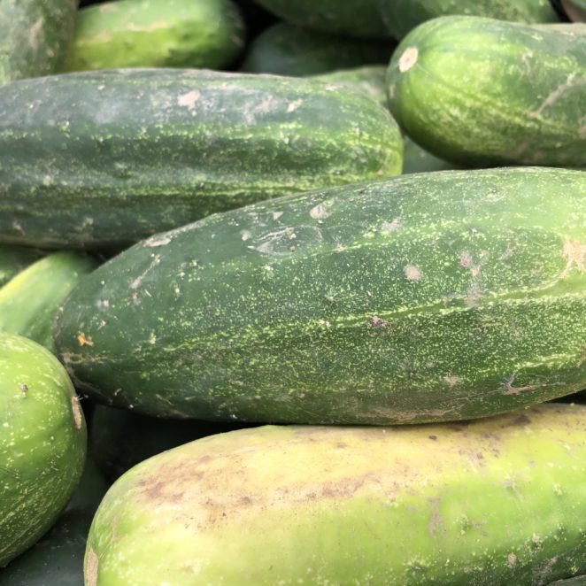 dirty farmers market cucumbers