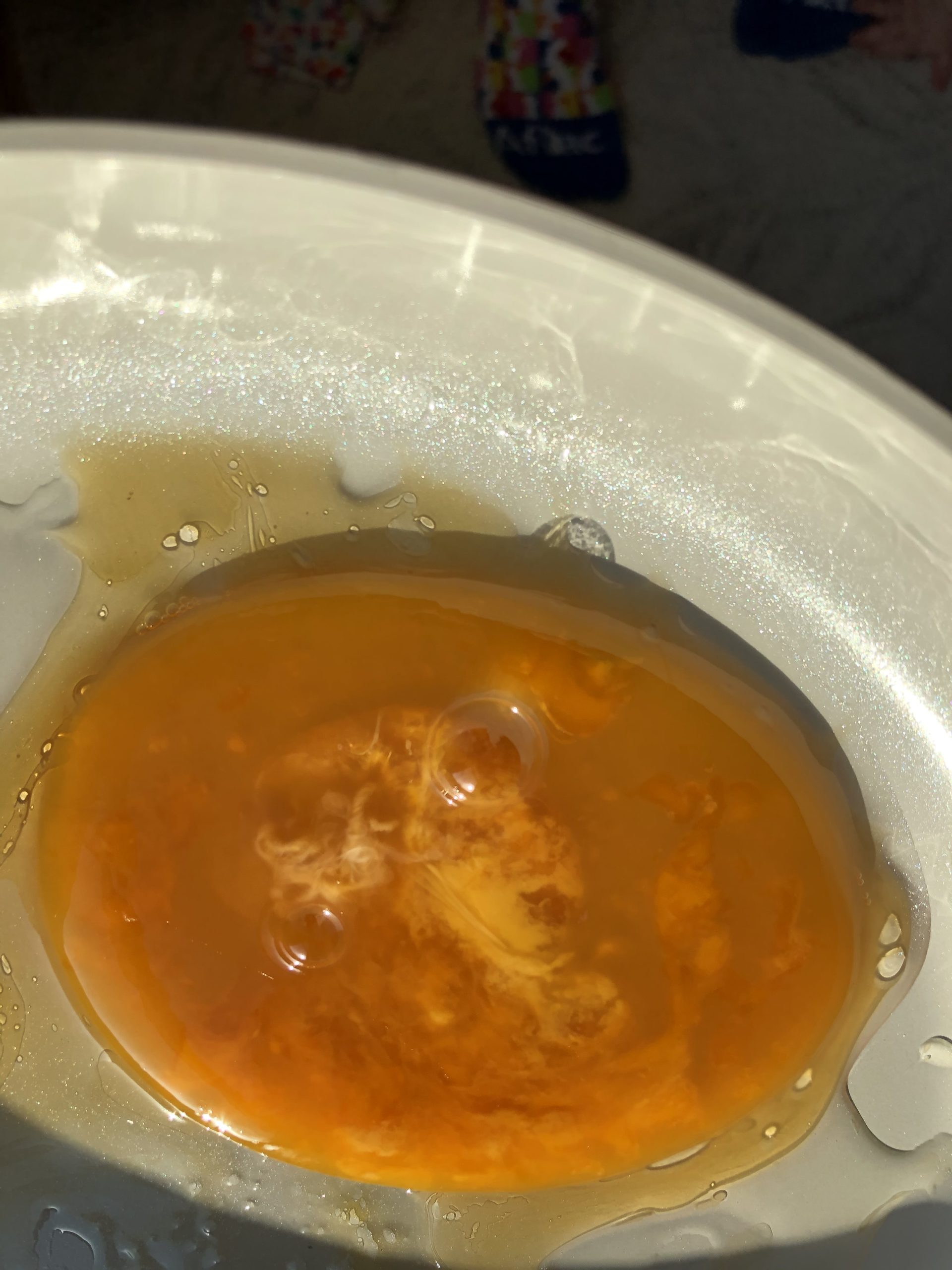 Rotten egg? What's up with this huge, weird-looking yolk?