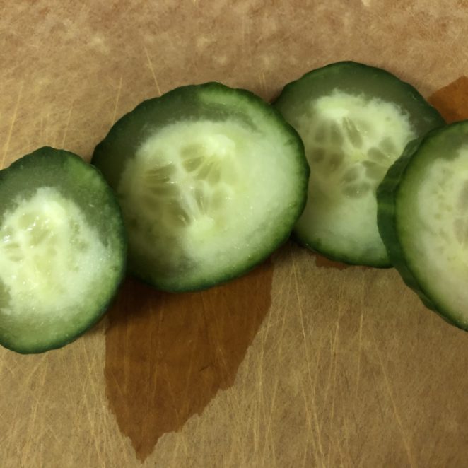 translucent, water-soaked cucumbers have chilling injury
