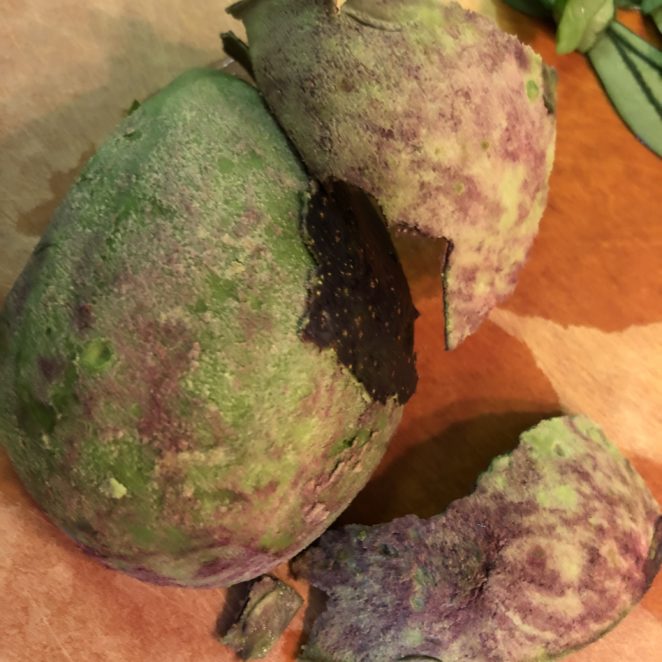 Avocado purple under peel