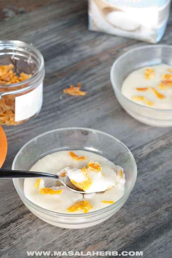 Candied orange peel pudding