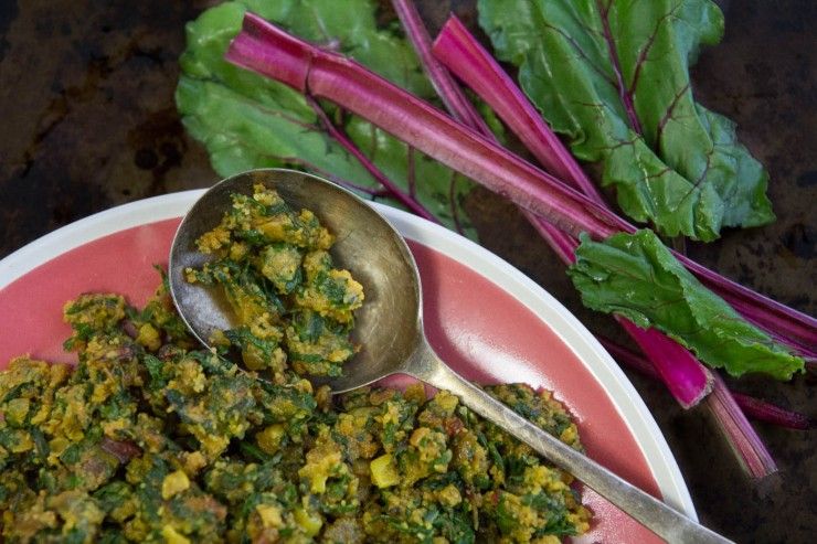 Beet greens curry