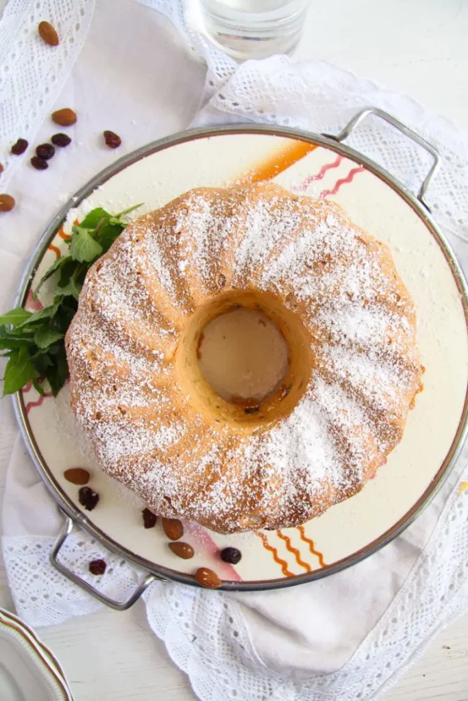 bundt cake with candied lemon peel