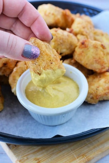 Chicken nuggets that were marinated in pickle juice
