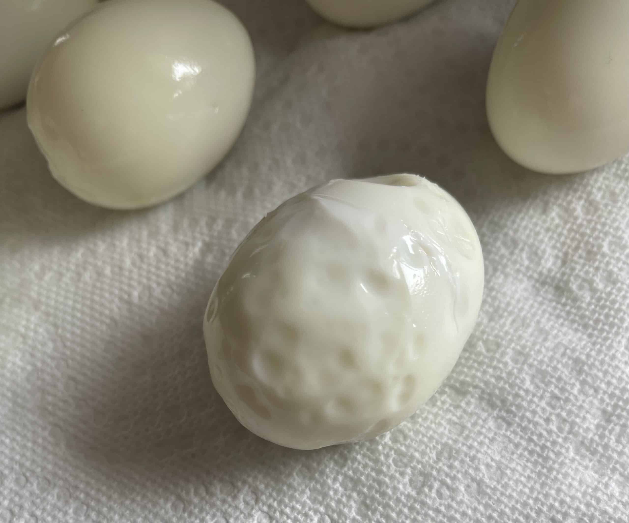 Little pockmarks or pits in hardboiled egg