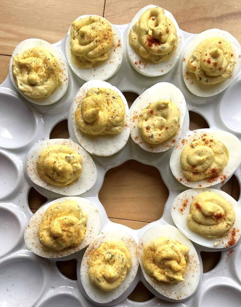 This deviled eggs recipe uses pickle juice