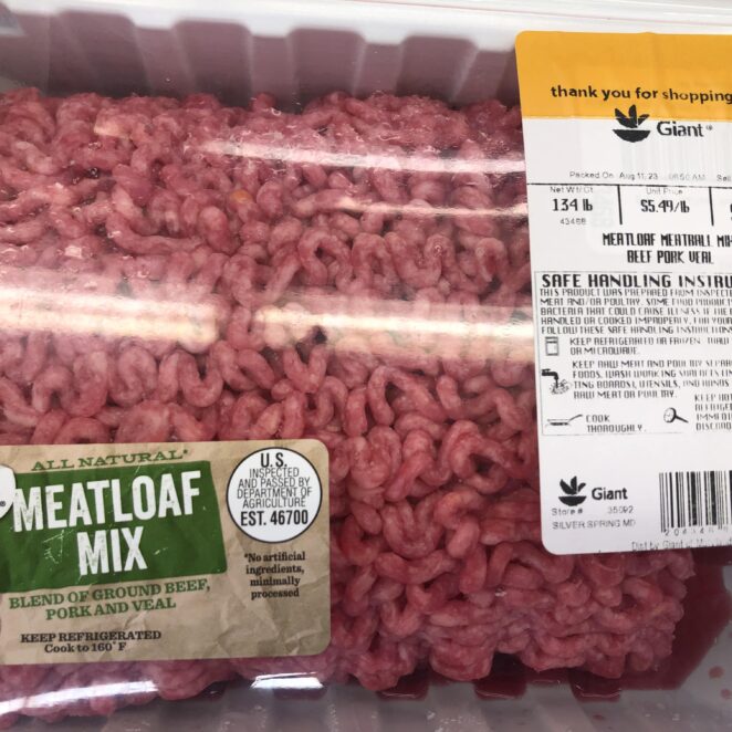 meat with sell by label