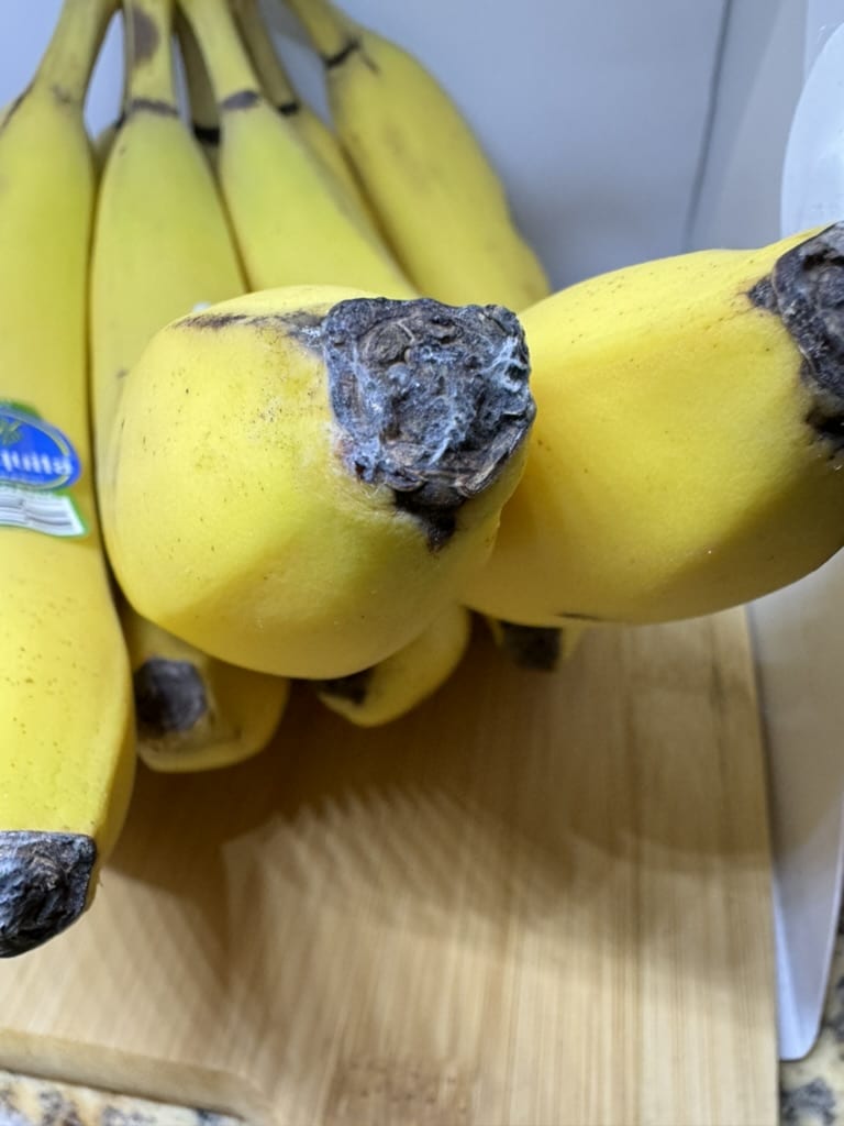 What's the white stuff on the ends of some bananas?