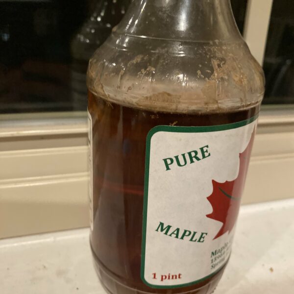 moldy maple syrup bottle