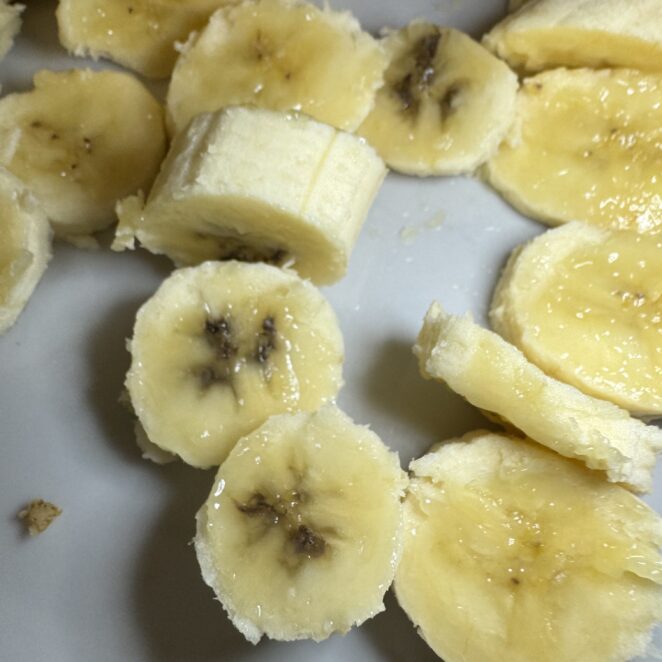 black center of banana