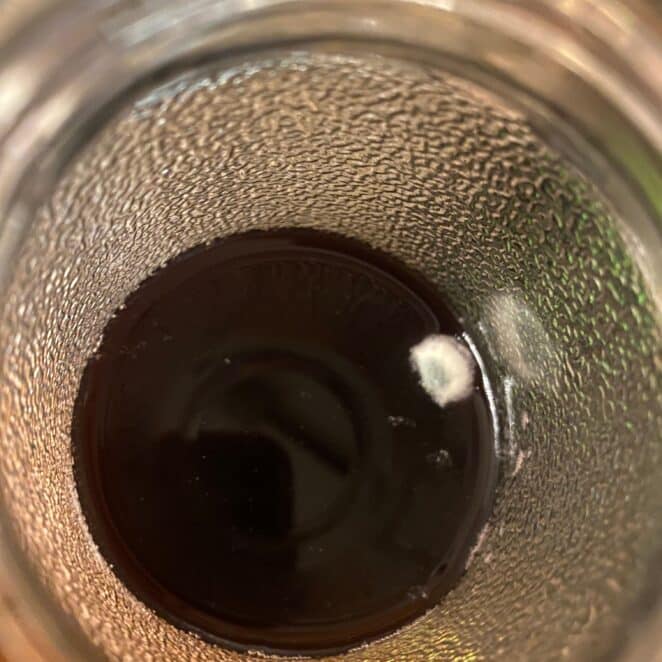 juice with mold floating in it